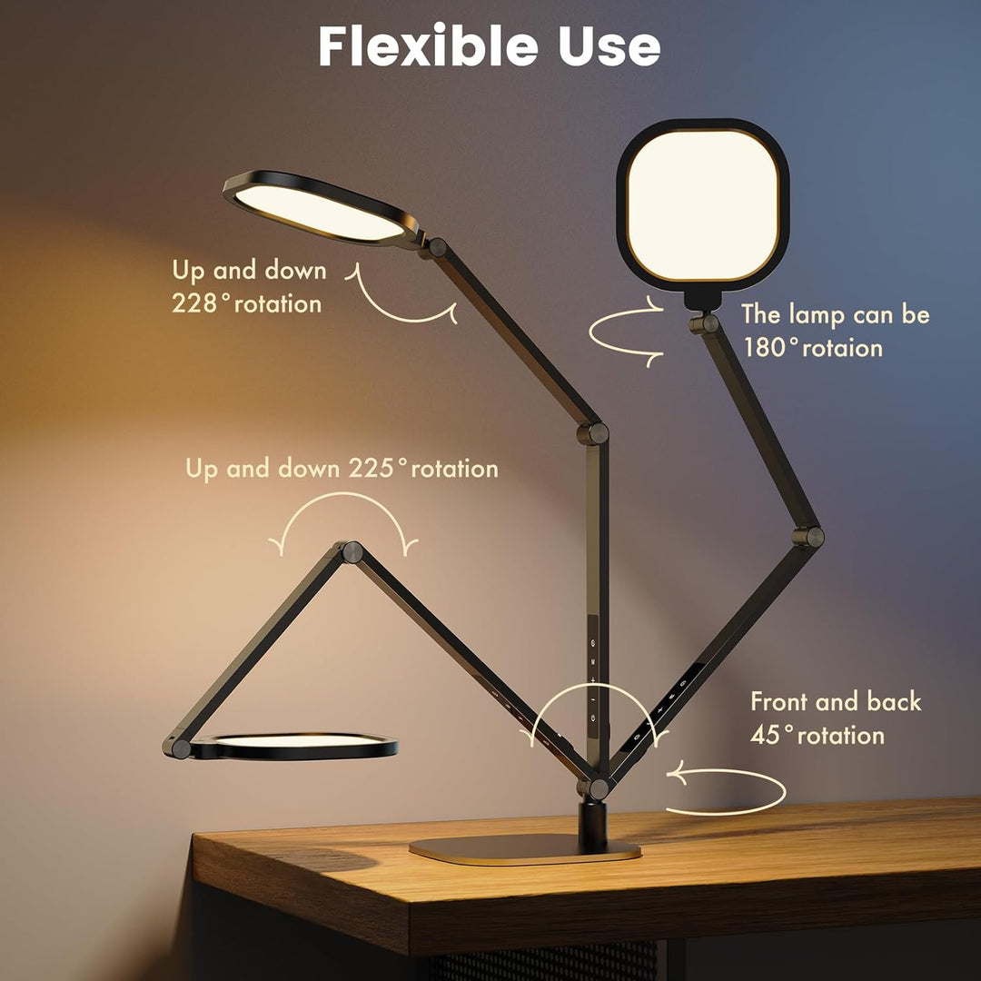 LED Desk Lamp for Home Office, 15W Computer Zoom Lighting with Swing A ...