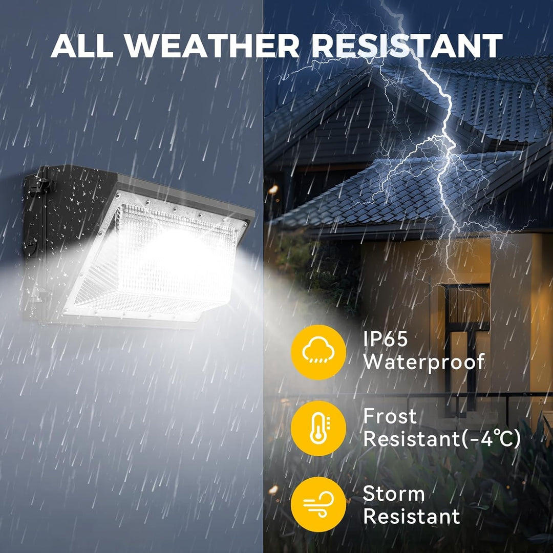 LED Wall Pack 150W - 19500LM Dusk to Dawn Outdoor Lighting 100 - 277V LED Flood Security Lights with Photocell Commercial Daylight 5000K Wall Mount for Shop Barn Yard, Garage,ETL Listed - Just Closeouts Canada Inc.X004O1OAUN