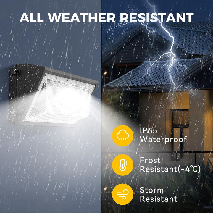 LED Wall Pack 150W - 19500LM Dusk to Dawn Outdoor Lighting 100 - 277V LED Flood Security Lights with Photocell Commercial Daylight 5000K Wall Mount for Shop Barn Yard, Garage,ETL Listed - Just Closeouts Canada Inc.X004O1OAUN