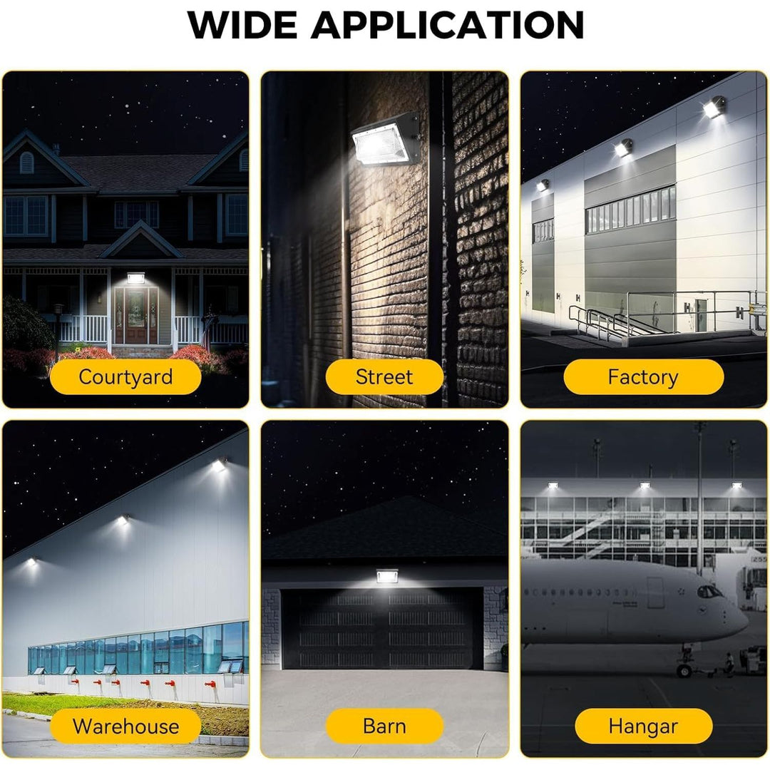 LED Wall Pack 150W - 19500LM Dusk to Dawn Outdoor Lighting 100 - 277V LED Flood Security Lights with Photocell Commercial Daylight 5000K Wall Mount for Shop Barn Yard, Garage,ETL Listed - Just Closeouts Canada Inc.X004O1OAUN