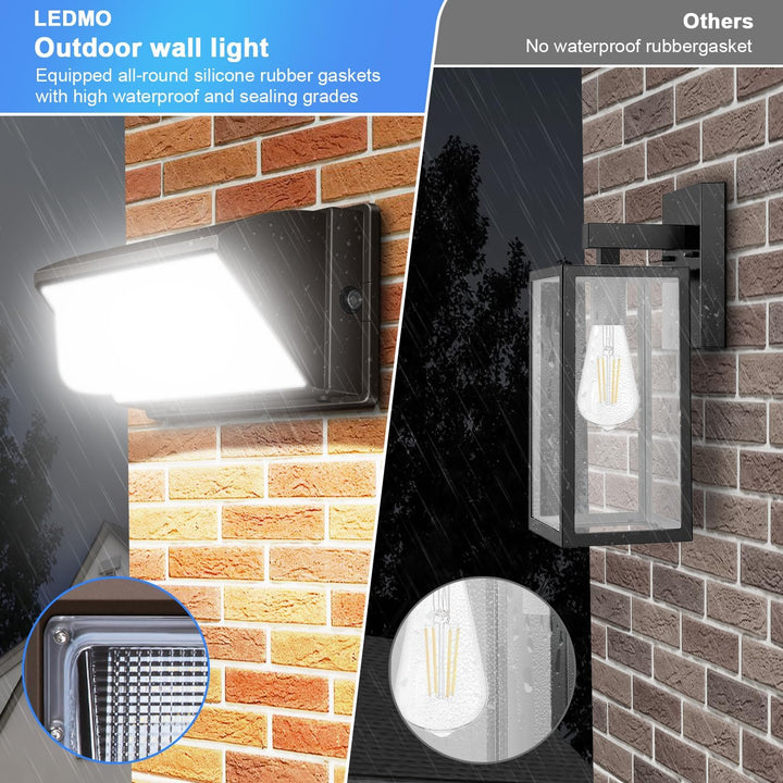 LEDMO 150W LED Wall Pack with Photocell Dusk to Dawn 5000K Waterproof Commercial Outdoor Light Fixture 21000lm 100 - 277V Equivalent,Energy Save Flood Lights for Building,Yard,Warehouse,Garage - Just Closeouts Canada Inc.