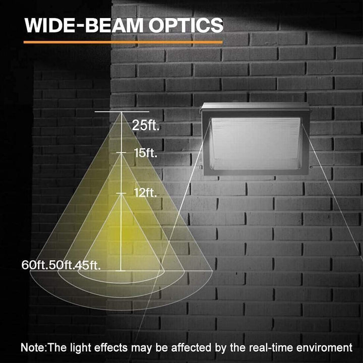 LEDMO LED Wall Pack Light 150w Waterproof Ultra Bright Outdoor Lights Wall Mount 5000K 21000lm Commercial and Industrial Security Flood Lights Exterior Lighting Fixture 100 - 277V Equivalent Energy Save - Just Closeouts Canada Inc.