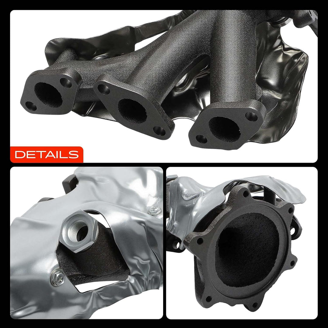 Left Side Engine Exhaust Manifold Kit W/Gaskets & Heat Shield Compatible with Nissan Pathfinder 1996-2000 & Infiniti QX4 1997-2000 - Just Closeouts Canada Inc.