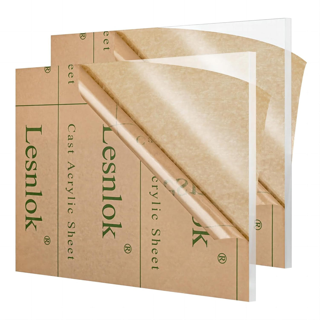 Lesnlok 2 Pieces 12 x 16 Acrylic Sheet 1/4 inch Thick 6mm Clear Plexiglass Sheet, for Sign,Craft, Photo Frame, DIY Display Projects… (2, 12 x 16 x 1/4) - Just Closeouts Canada Inc.