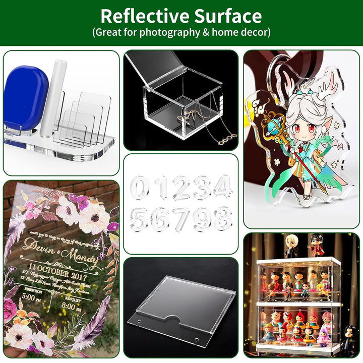 Lesnlok 2 Pieces 12 x 16 Acrylic Sheet 1/4 inch Thick 6mm Clear Plexiglass Sheet, for Sign,Craft, Photo Frame, DIY Display Projects… (2, 12 x 16 x 1/4) - Just Closeouts Canada Inc.
