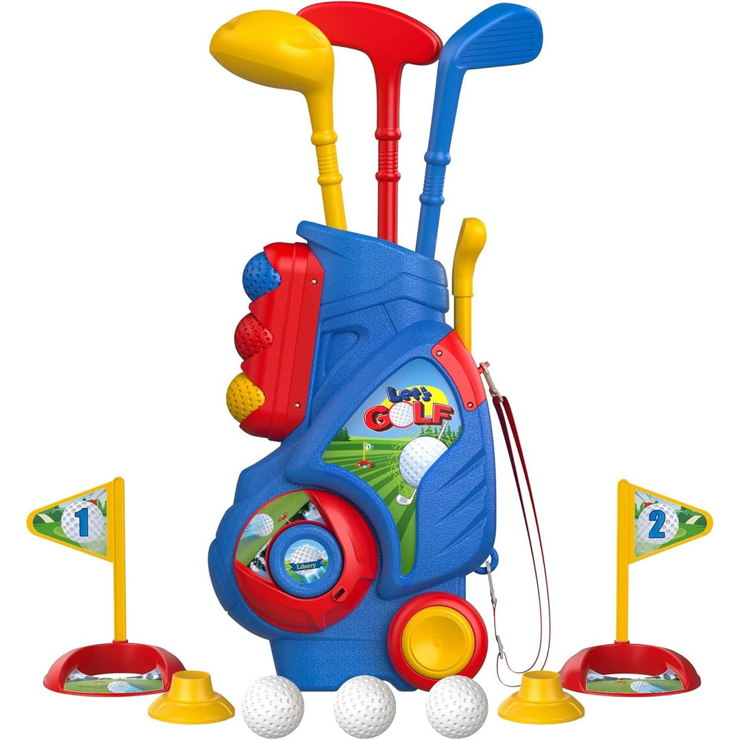 Liberry Toddler Golf Set, Upgraded Kids Golf Cart with Unique Shoulder Strap Design, Indoor Outdoor Golf Toys for Boys Girls Aged 2 - 5 Years Old, Blue - Just Closeouts Canada Inc.