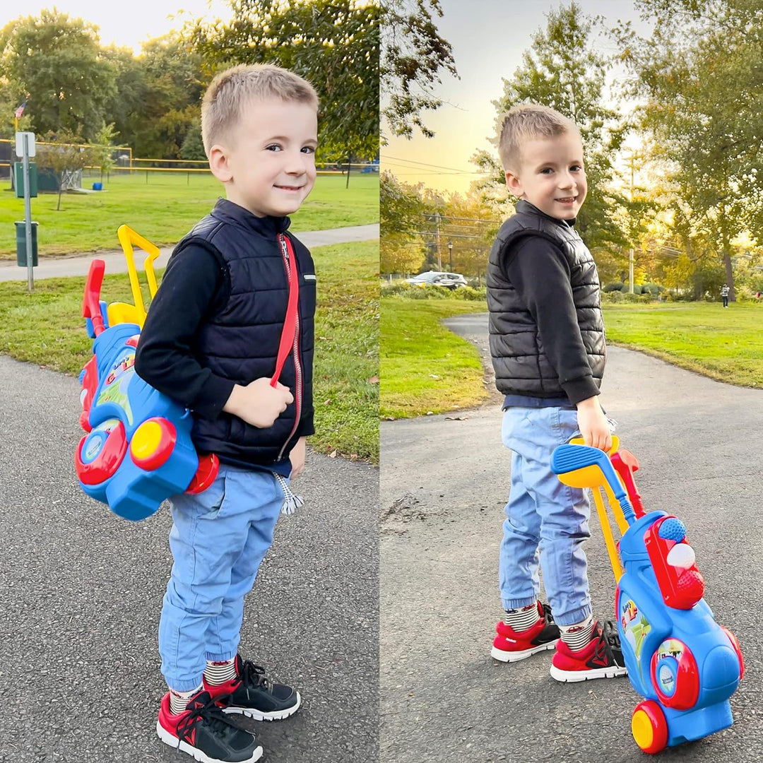 Liberry Toddler Golf Set, Upgraded Kids Golf Cart with Unique Shoulder Strap Design, Indoor Outdoor Golf Toys for Boys Girls Aged 2 - 5 Years Old, Blue - Just Closeouts Canada Inc.