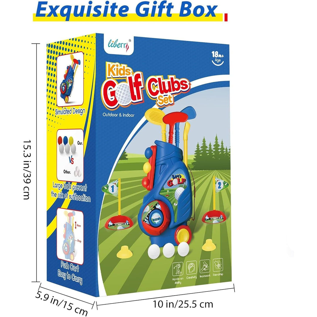 Liberry Toddler Golf Set, Upgraded Kids Golf Cart with Unique Shoulder Strap Design, Indoor Outdoor Golf Toys for Boys Girls Aged 2 - 5 Years Old, Blue - Just Closeouts Canada Inc.