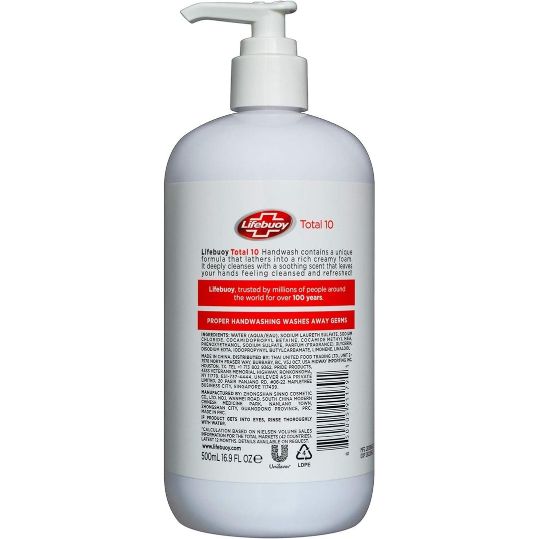 Lifebuoy Total 10 Hand Wash, 500ml - Just Closeouts Canada Inc.8886467015557