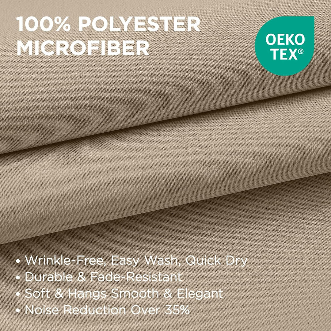 Light Beige Blackout Grommet Curtains, 2 Panels, 52 x 108 in - Just Closeouts Canada Inc.X0045A1P47