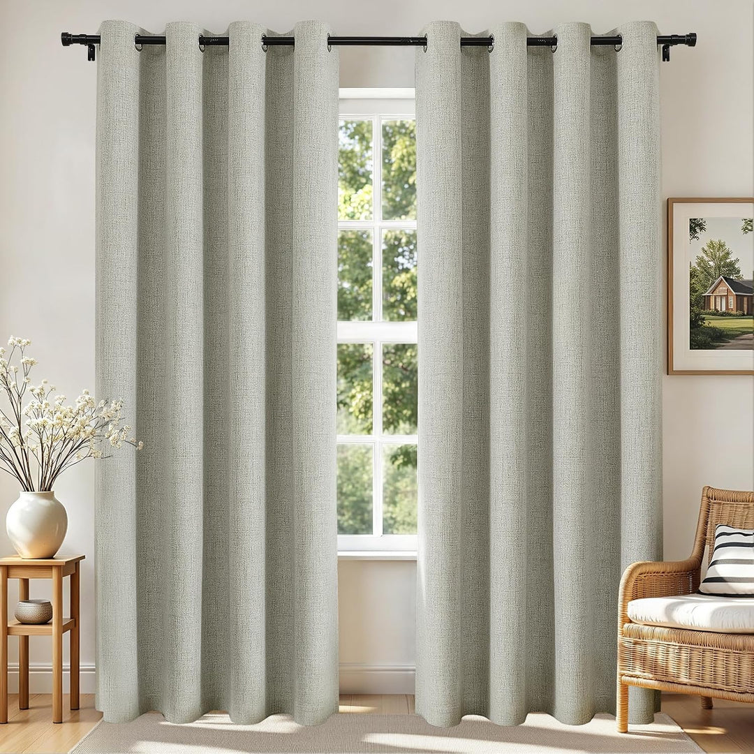 Light Beige Blackout Grommet Curtains, 2 Panels, 52 x 90 in - Just Closeouts Canada Inc.X003UMOH6T