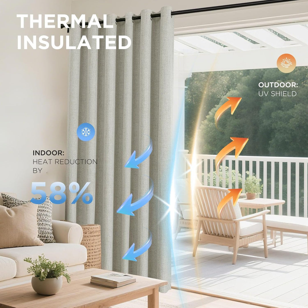 Light Beige Blackout Grommet Curtains, 2 Panels, 52 x 90 in - Just Closeouts Canada Inc.X003UMOH6T