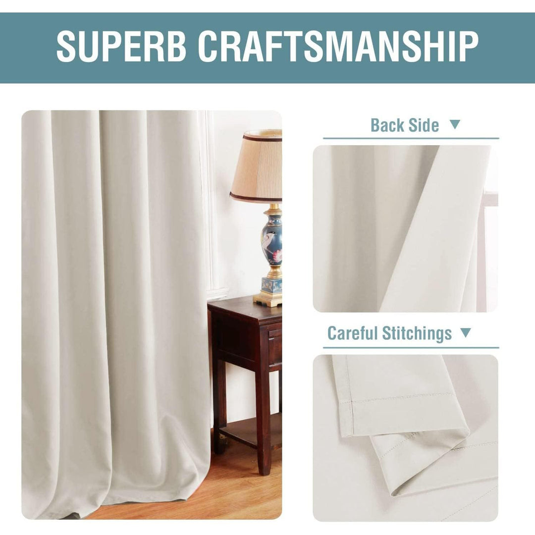 Light Blocking Curtain for Living Room Thermal Insulated Window Treatment Panel/Drape for Dining Room, Elegant Soft Curtain for Bedroom Grommet Top One Panel (Ivory - 52x96 Inches) - Just Closeouts Canada Inc.