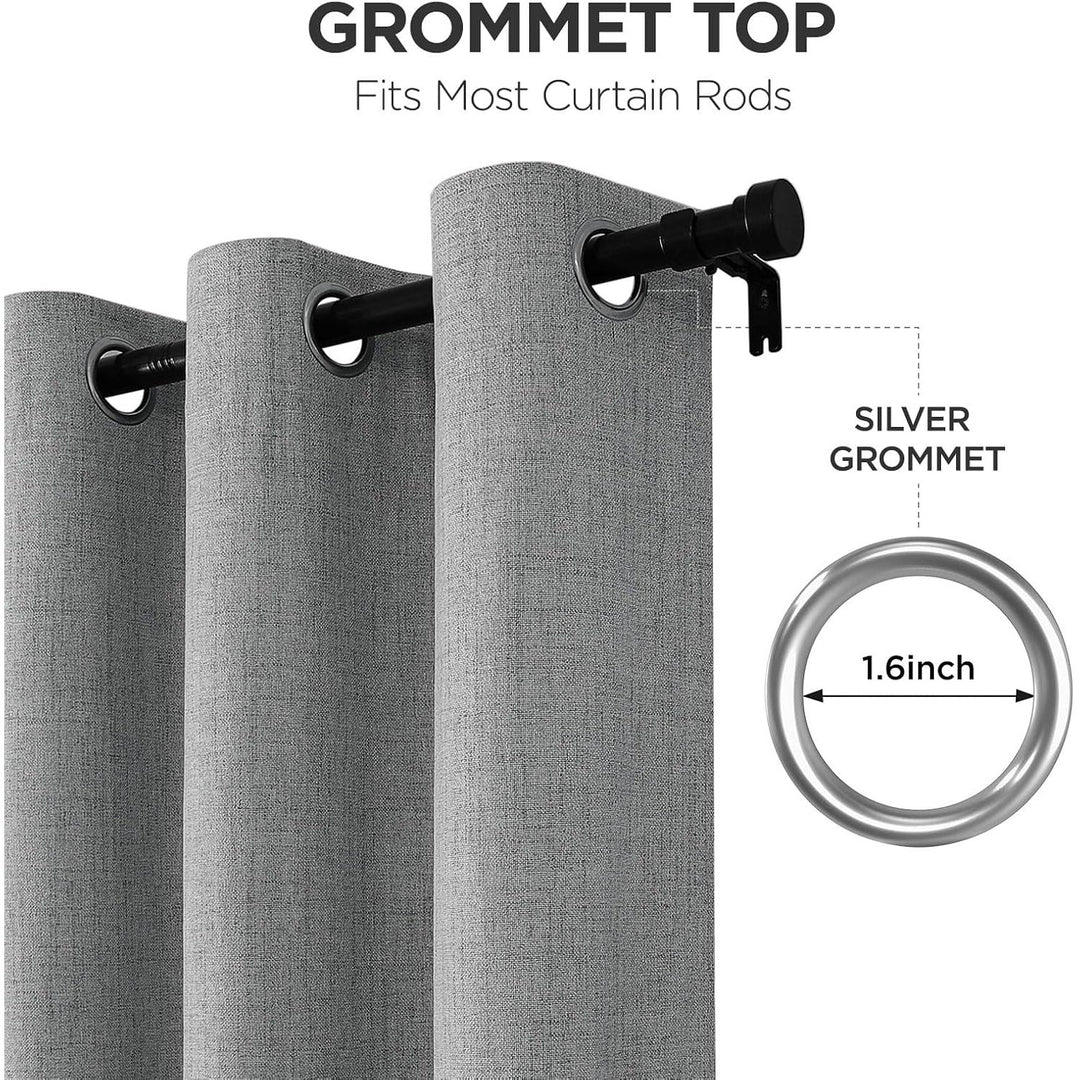 Light Grey Blackout Grommet Curtains, 2 Panels, 52 x 108 in - Just Closeouts Canada Inc.X003QH38V3