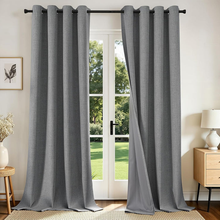 Light Grey Blackout Grommet Curtains, 2 Panels, 52 x 96 in - Just Closeouts Canada Inc.X003QH38UT