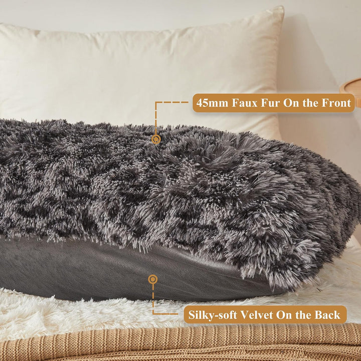 Light Grey Leopard-Print Faux Fur Body Pillow Cover, 20 × 54 in - Just Closeouts Canada Inc.X004EUUMVZ