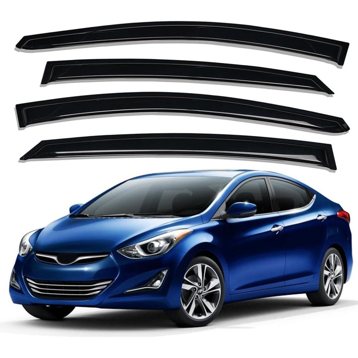 Lightronic WV94615 Outside - Mount Side Window Visor Deflector Rain Guard, Dark Smoke, 4 - Pieces Set, Fits 2011 - 2016 Hyundai Elantra Sedan (EXCLUDES Elantra GT) - Just Closeouts Canada Inc.