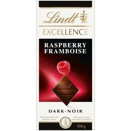 Lindt Excellence Dark Chocolate Bar, Raspberry, 100g - Just Closeouts Canada Inc.