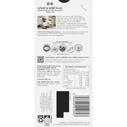 Lindt Excellence Dark Chocolate Bar, Raspberry, 100g - Just Closeouts Canada Inc.
