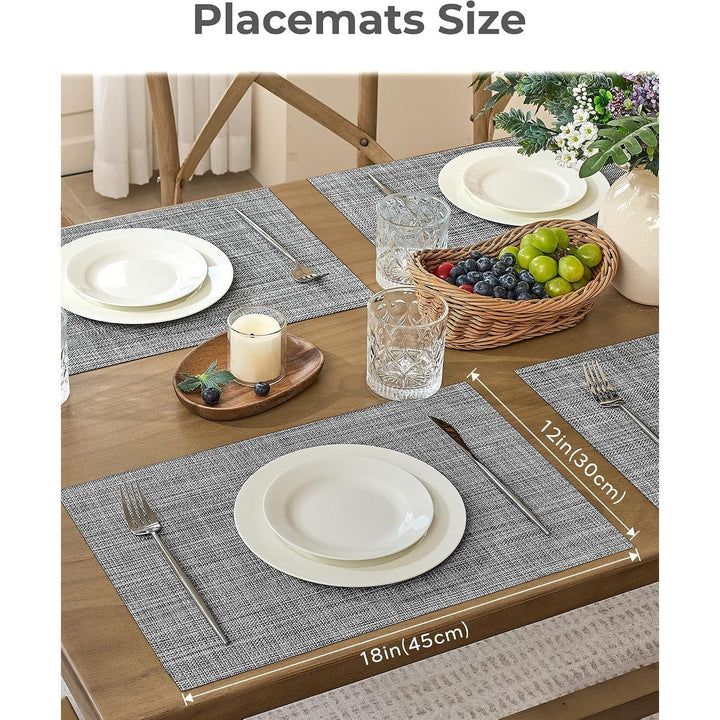 Linen Grey Woven Placemats – Set of 6 - Just Closeouts Canada Inc.