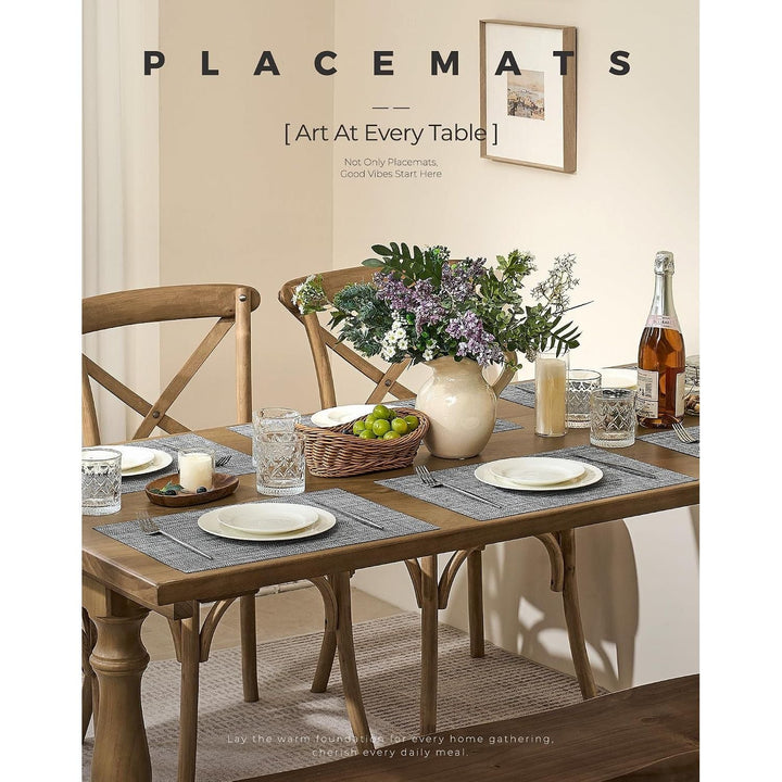 Linen Grey Woven Placemats – Set of 6 - Just Closeouts Canada Inc.
