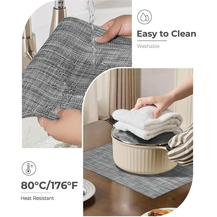 Linen Grey Woven Placemats – Set of 6 - Just Closeouts Canada Inc.