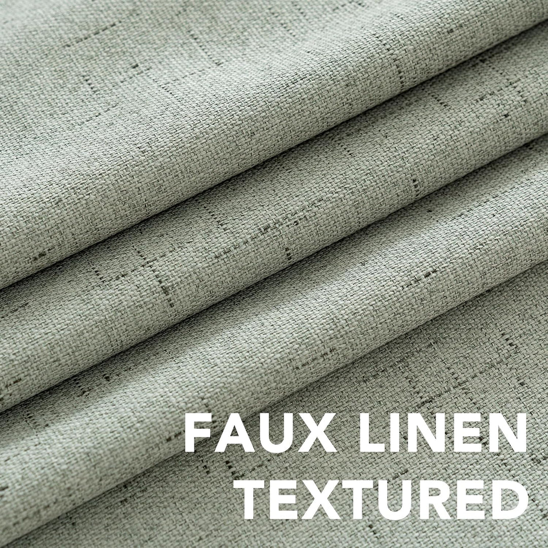 Linen-Look Blackout Curtains, Sage, 52 x 63 in, 2 Panels - Just Closeouts Canada Inc.