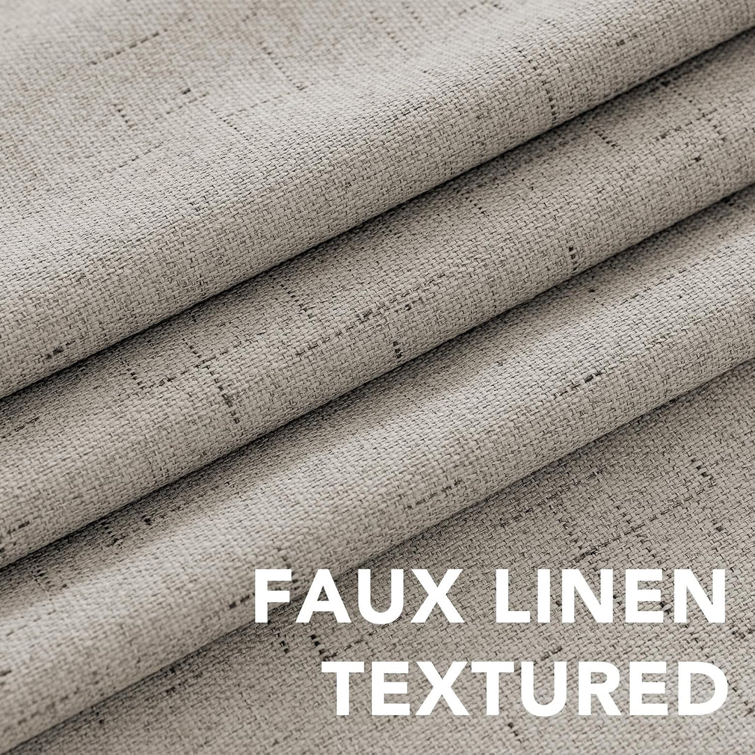 Linen-Look Blackout Curtains, Stone, 52 x 72 in, 2 Panels - Just Closeouts Canada Inc.