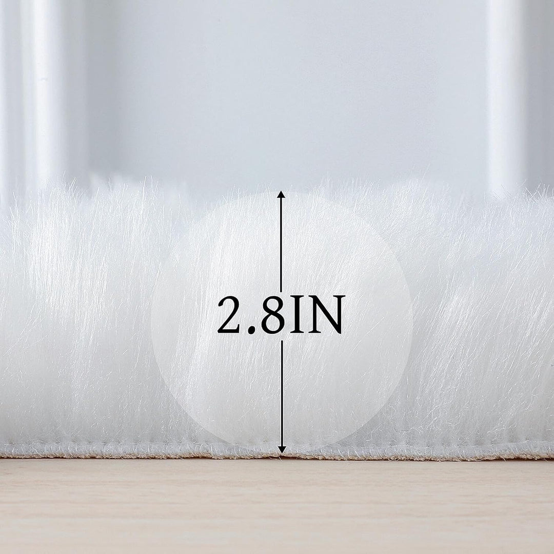 linmopm Faux Fur Rug Sheepskin Shag Fluffy Fuzzy 5x7 ft White Rugs for Bedroom Bedside Bed Floor Living Room Plush Rectangle High - Density Cushion Carpet Super Sofa Cover - Just Closeouts Canada Inc.