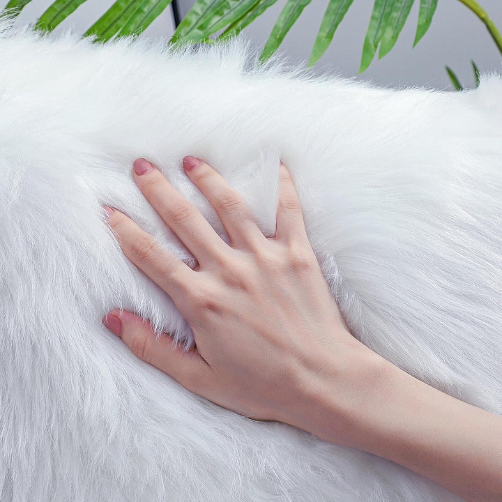 linmopm Faux Fur Rug Sheepskin Shag Fluffy Fuzzy 5x7 ft White Rugs for Bedroom Bedside Bed Floor Living Room Plush Rectangle High - Density Cushion Carpet Super Sofa Cover - Just Closeouts Canada Inc.