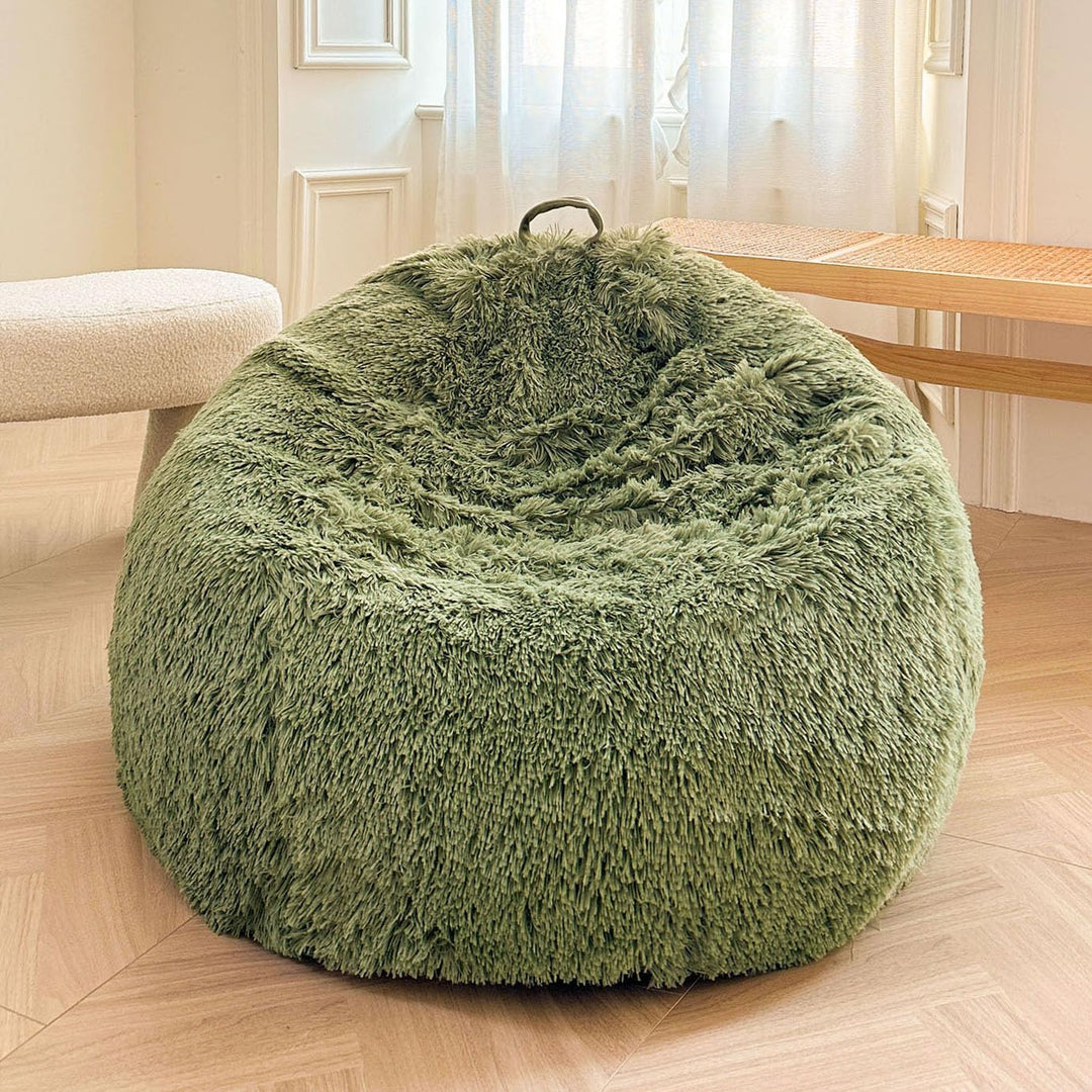 Sage Green small faux fur bean bag cover, no filler