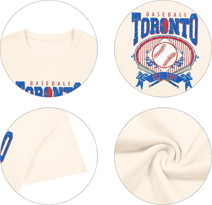 apricot Toronto baseball graphic oversized T-shirt, view 4