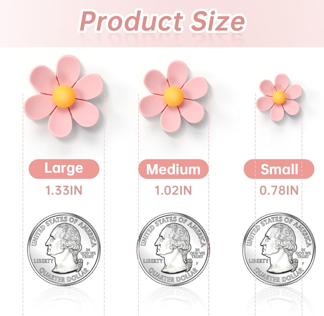 18 flower fridge magnets in two sizes, view 3