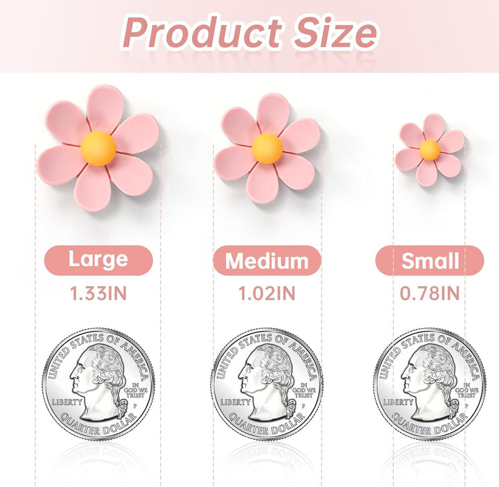 18 flower fridge magnets in two sizes, view 3