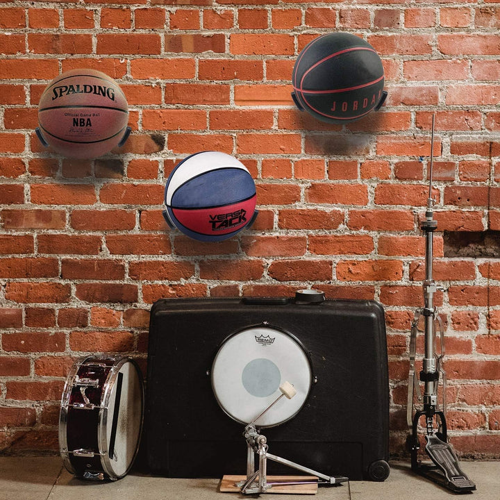Black wall-mounted sports ball claw holder, view 2