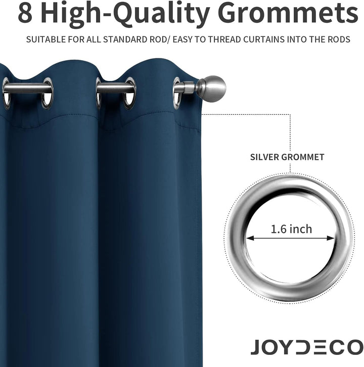 Navy blue 42 x 84 blackout curtain panels, view 2