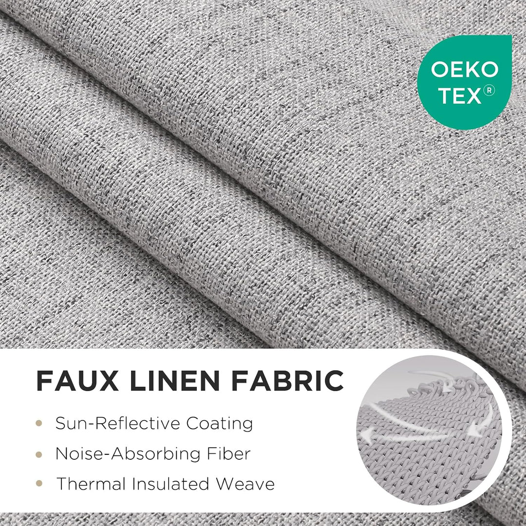 greyish white 52 by 90 inch blackout curtain panels, view 2