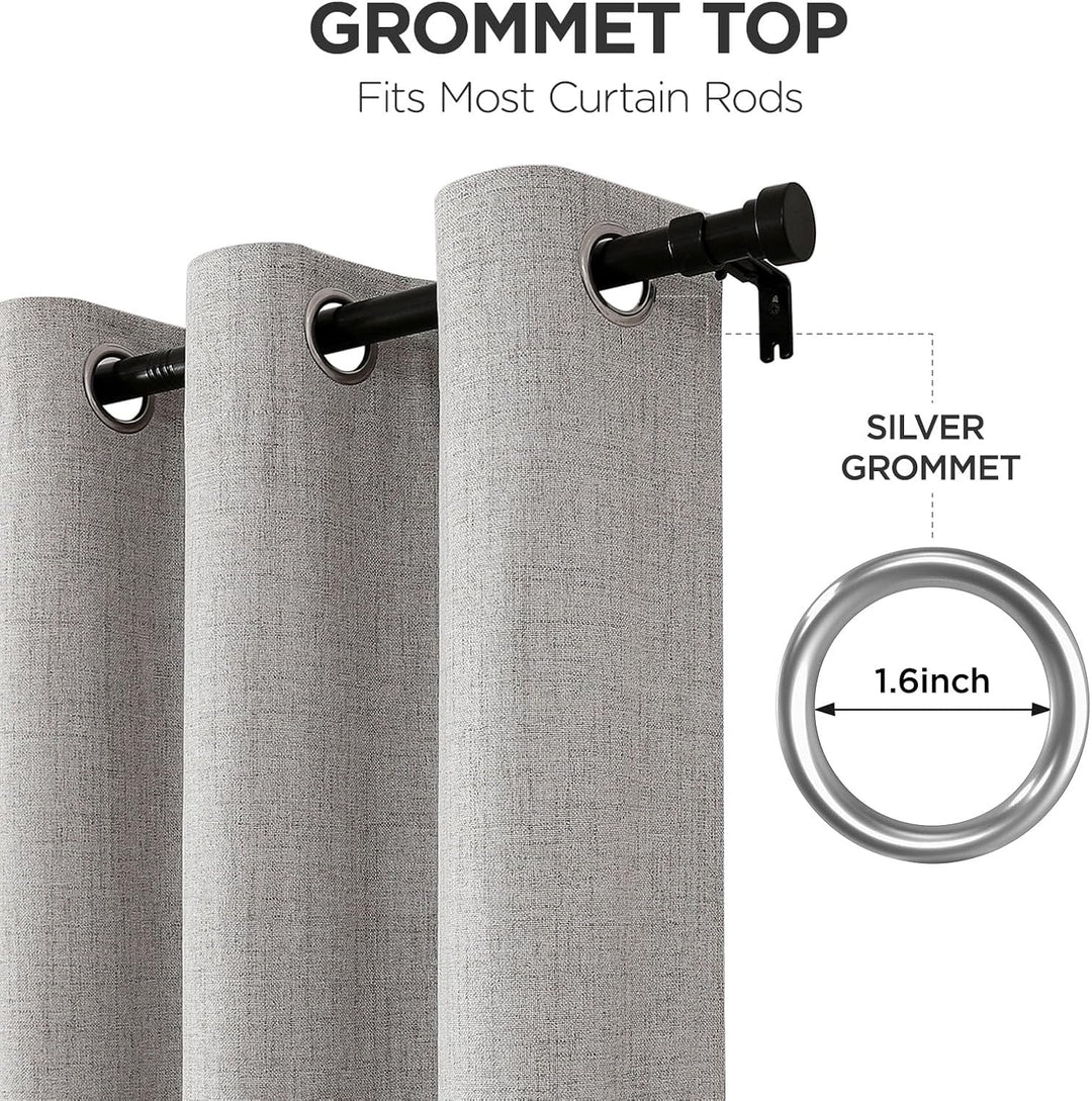 greyish white 52 by 90 inch blackout curtain panels, view 4