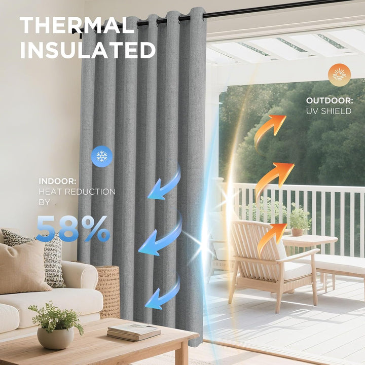 light grey 52 by 108 inch blackout curtain panels, view 3