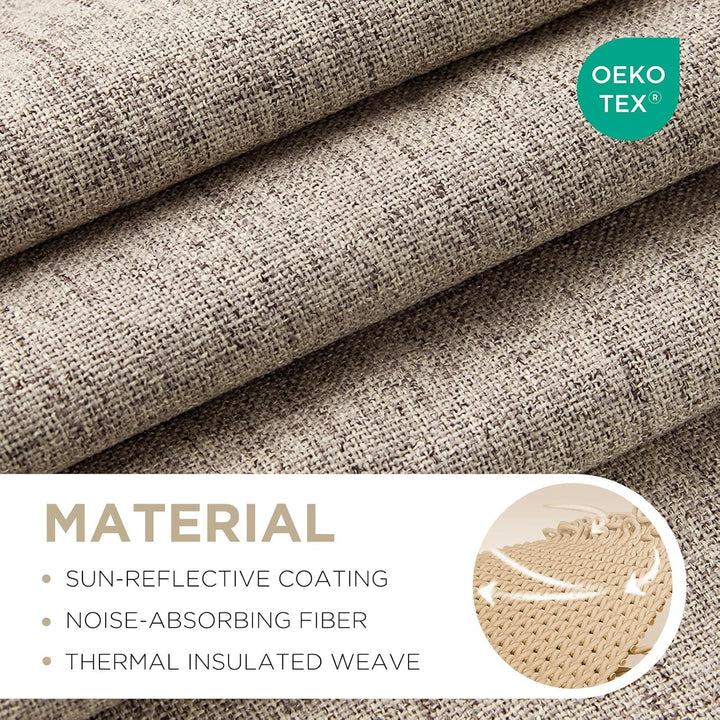 linen 37 by 96 inch blackout curtain panels, view 2