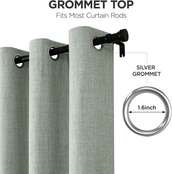 sage green 52 by 63 inch blackout curtain panels, view 4