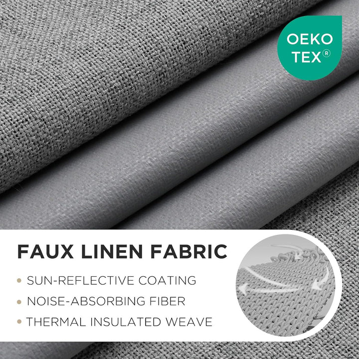 light grey 52 by 96 inch blackout curtain panels, view 2