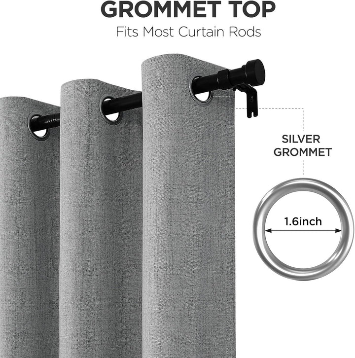 light grey 52 by 96 inch blackout curtain panels, view 4