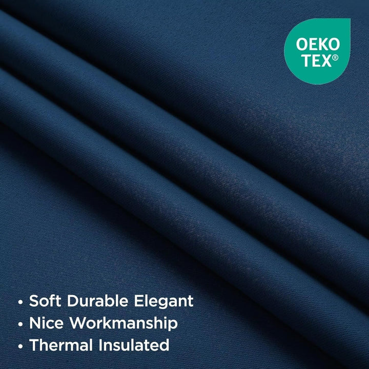navy blue 52 by 84 inch blackout curtain panels, view 2