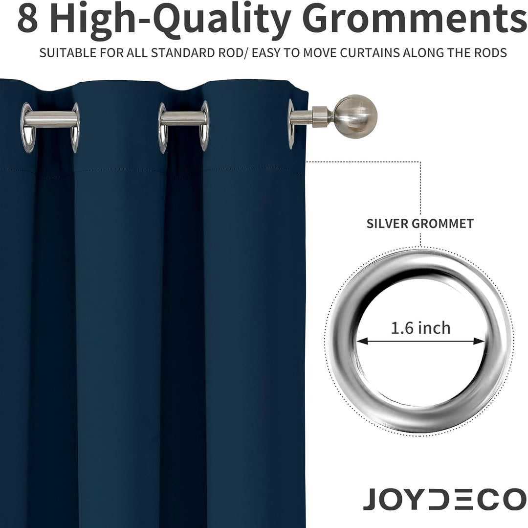 navy blue 52 by 84 inch blackout curtain panels, view 3