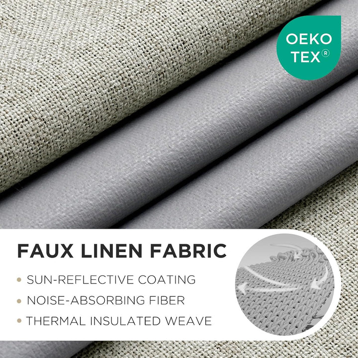Light Beige Blackout Grommet Curtains, 2 Panels, 52 x 90 in, view 2