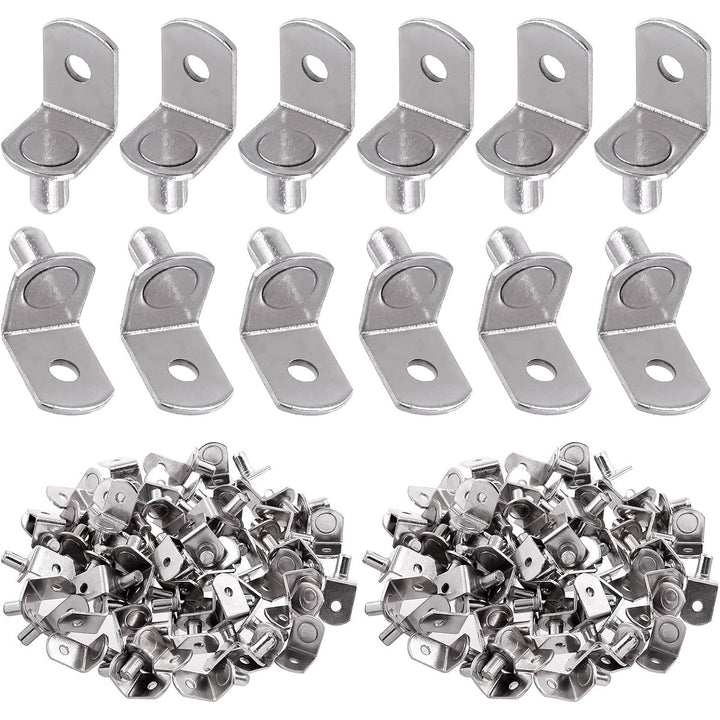 60-Piece Silver L-Shaped Shelf Support Pins, 6 mm