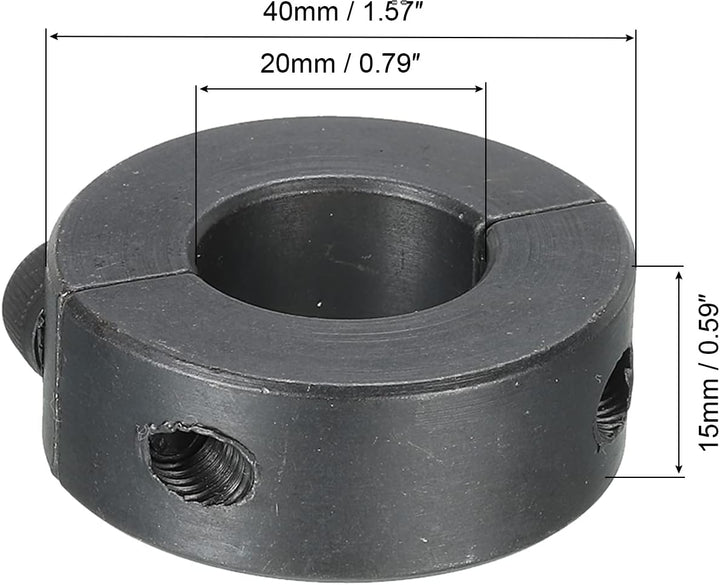 Black Double-Split Shaft Collar, 20 mm Bore — view 2