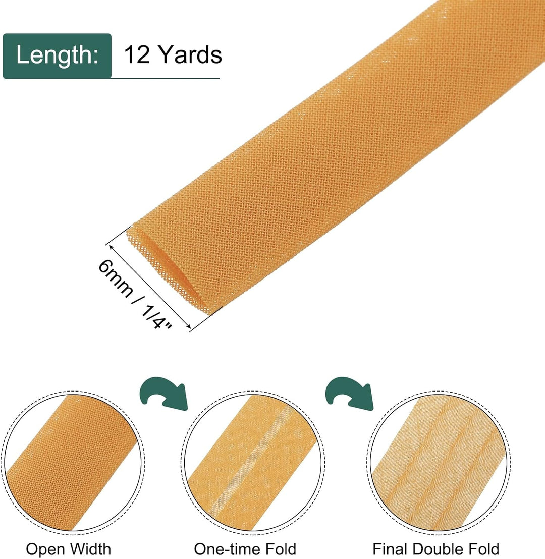 Dark Yellow Double-Fold Bias Tape, 1/4 Inch x 12 Yards — view 2