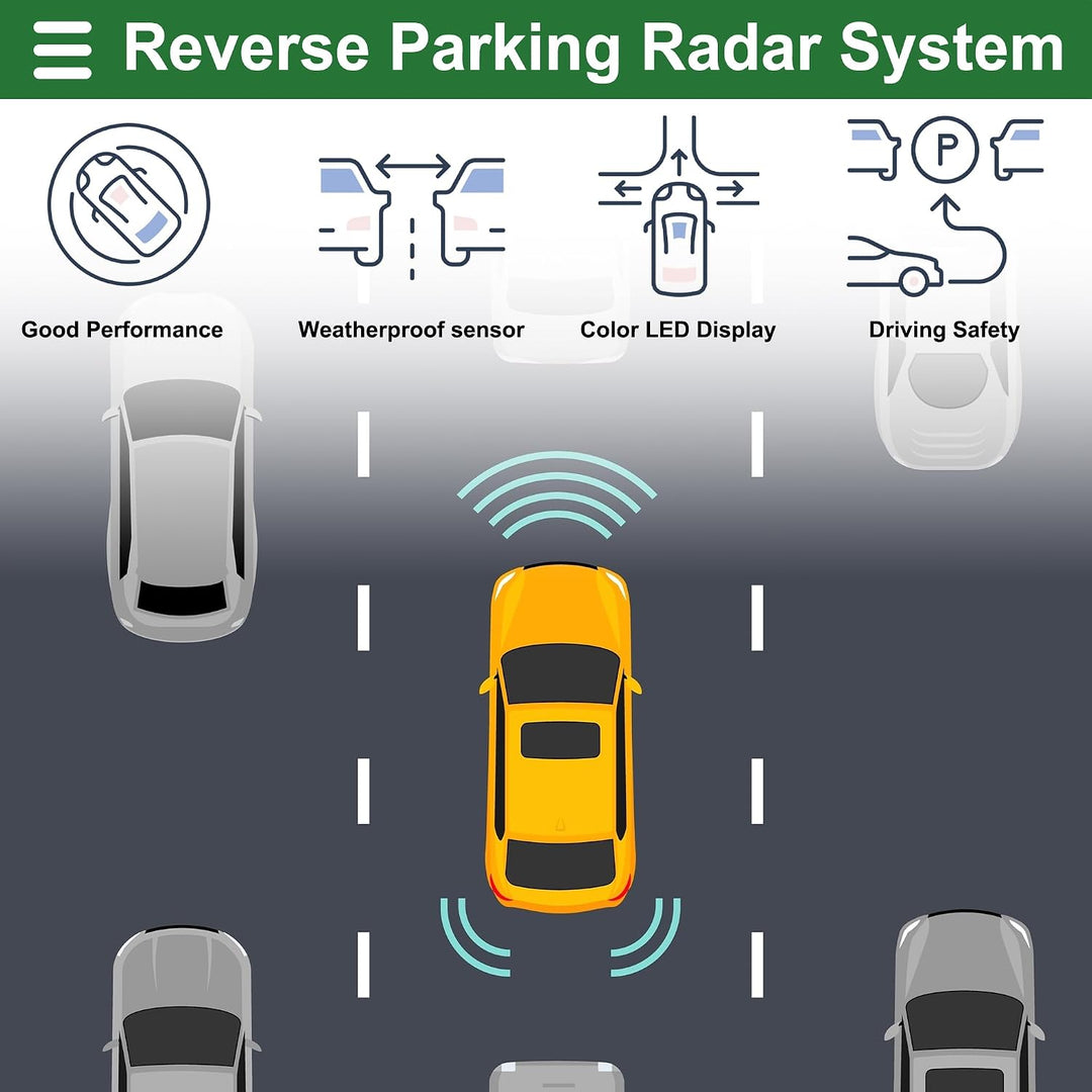 Black Reverse Parking Sensor Kit, 2 Sensors and Buzzer — view 2